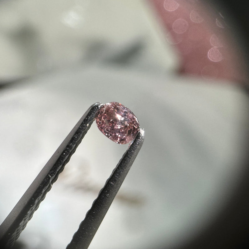 天然無証粉紫鑽0.12ct 2.63x3.33x1.89mm