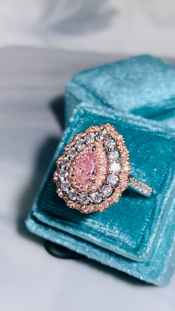 18K GIA Certified Natural Pink Diamond Ring