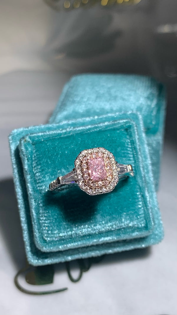 18K GIA Certified Natural Pink Diamond Ring