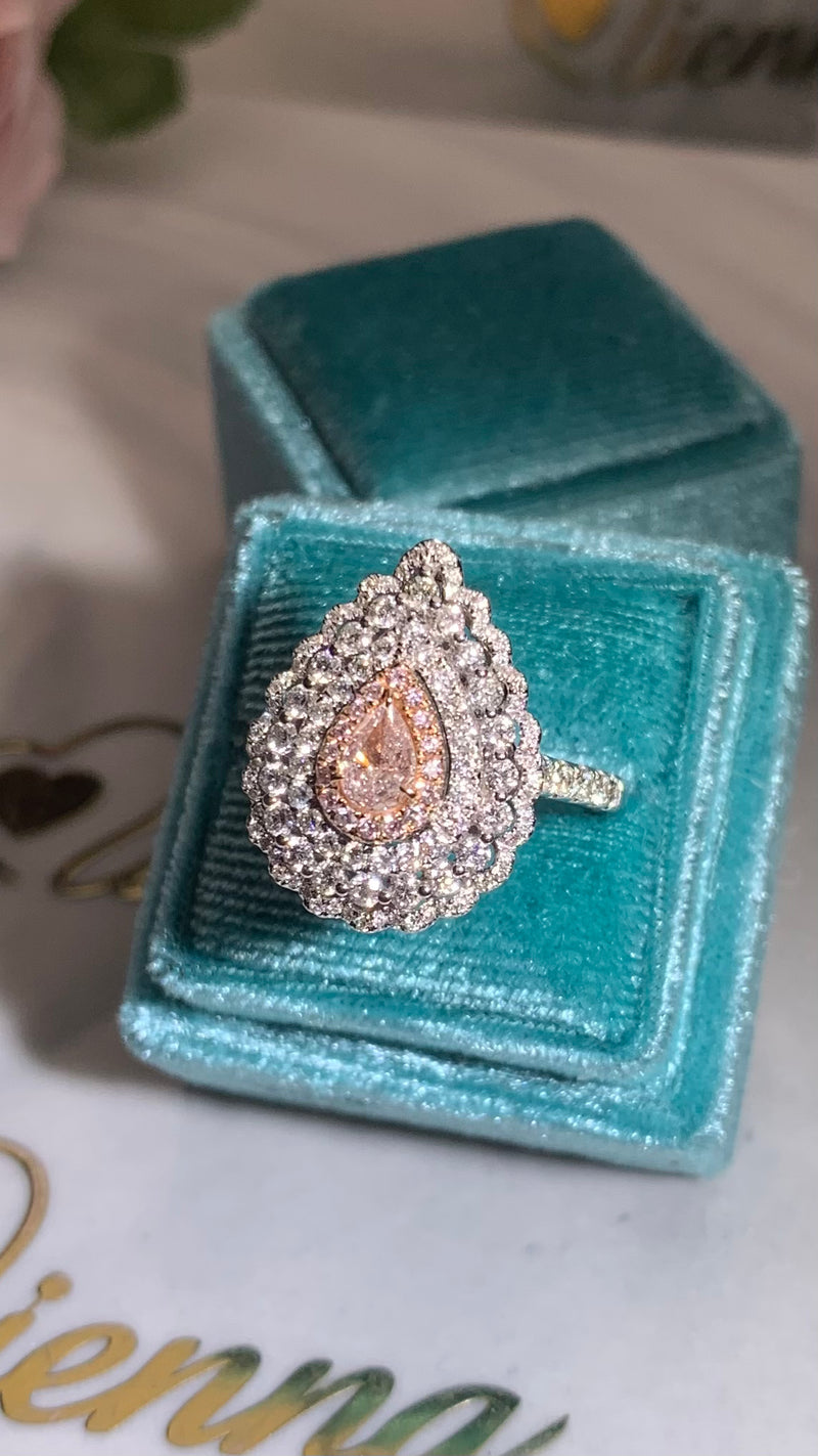 18K GIA Certified Natural Pink Diamond Ring