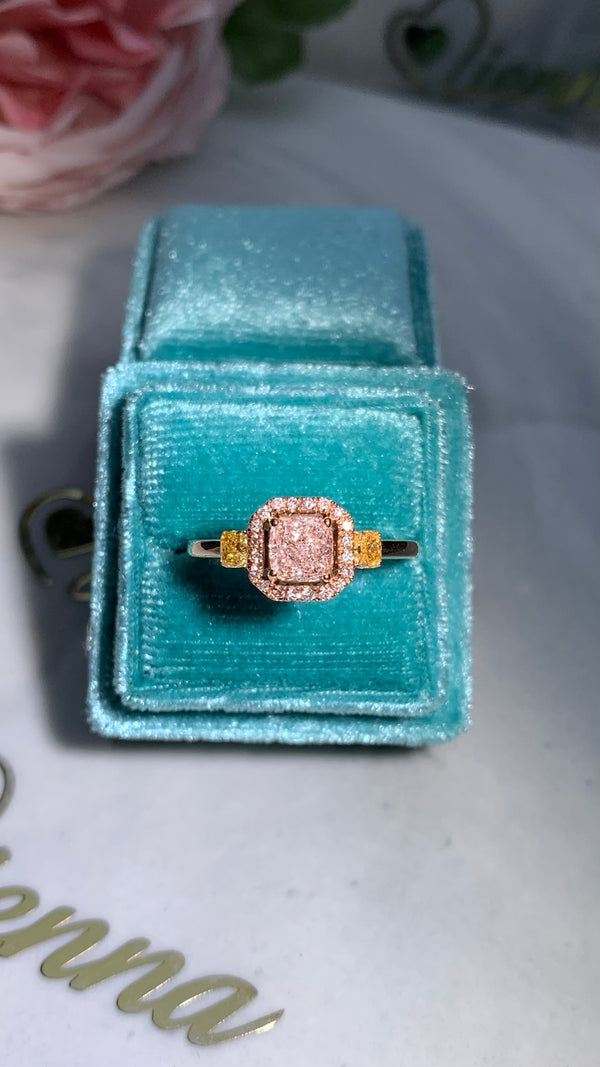 18K GIA Certified Natural Pink Diamond Ring