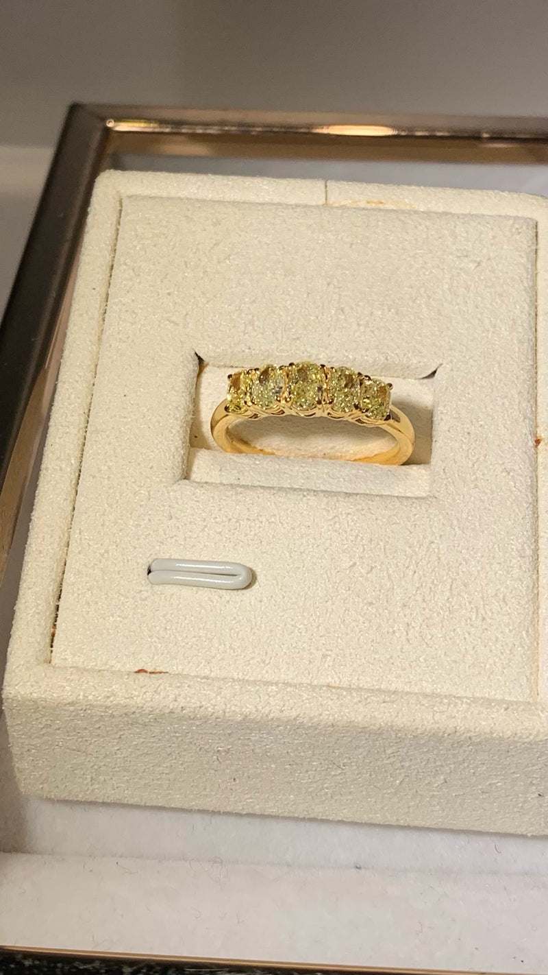 18K黃金天然黃鑽戒指