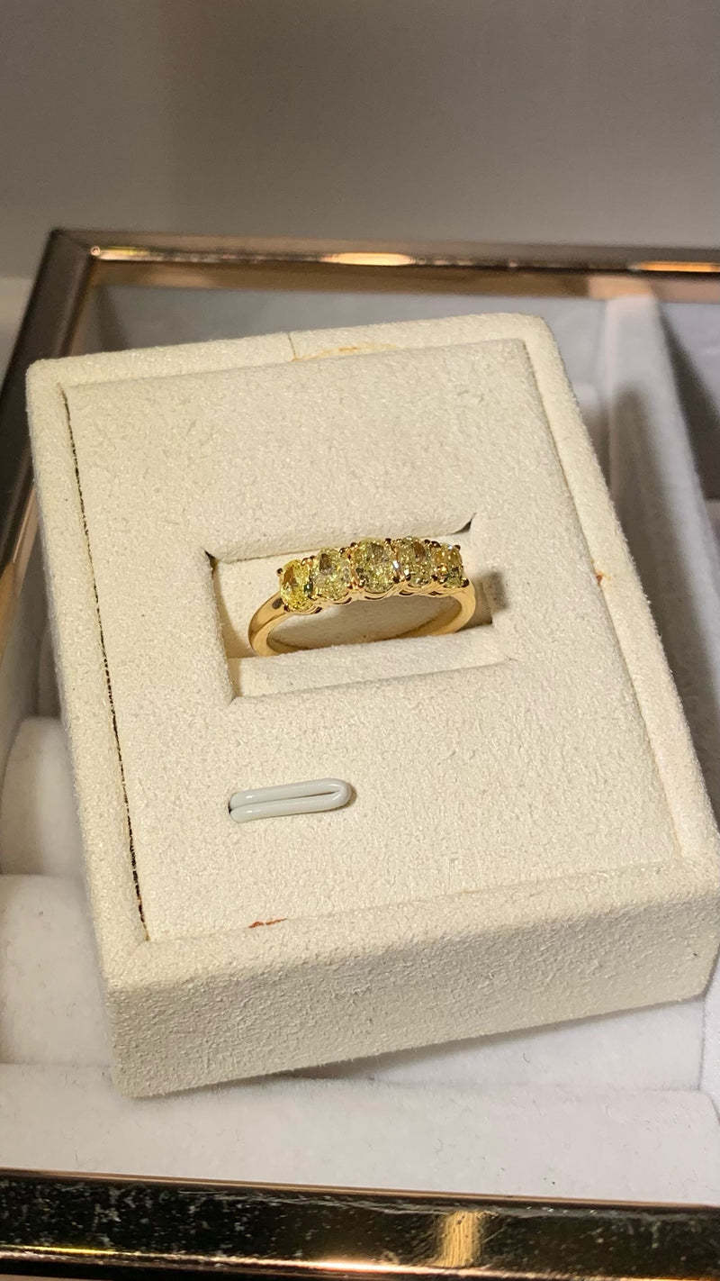 18K黃金天然黃鑽戒指
